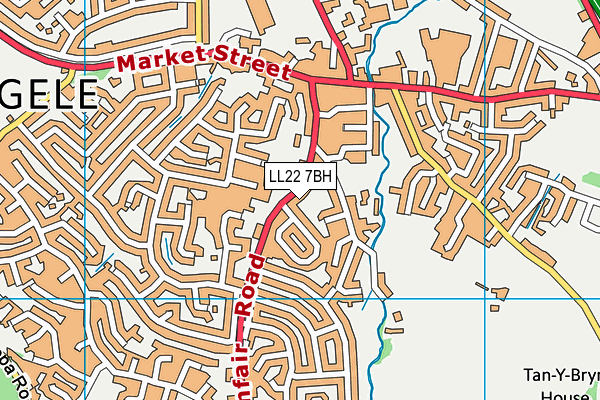 LL22 7BH map - OS VectorMap District (Ordnance Survey)