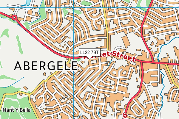 LL22 7BT map - OS VectorMap District (Ordnance Survey)