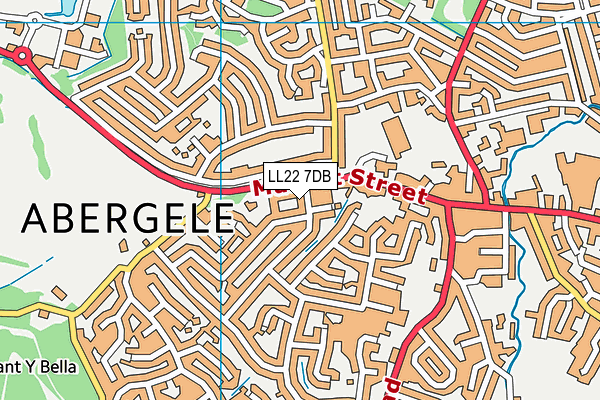 LL22 7DB map - OS VectorMap District (Ordnance Survey)