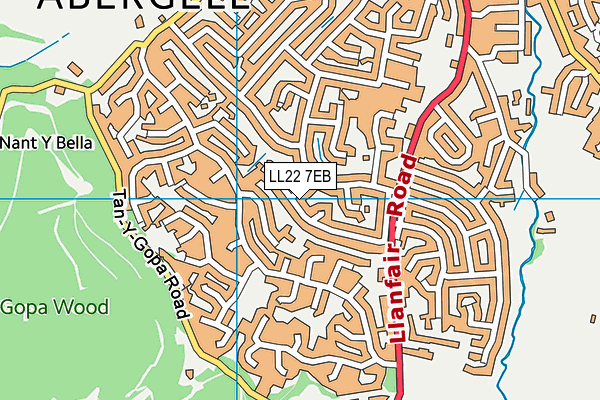 LL22 7EB map - OS VectorMap District (Ordnance Survey)