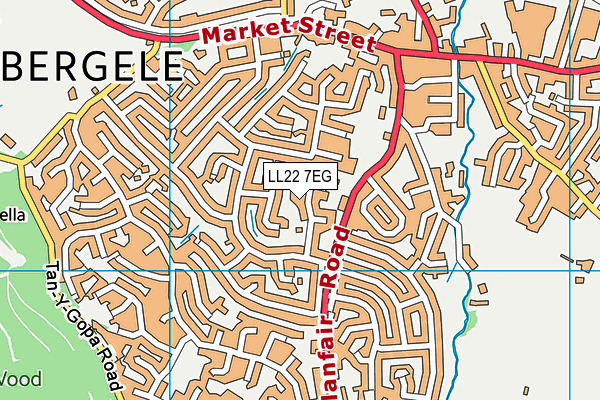 LL22 7EG map - OS VectorMap District (Ordnance Survey)