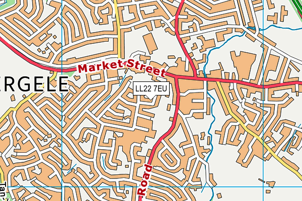 LL22 7EU map - OS VectorMap District (Ordnance Survey)