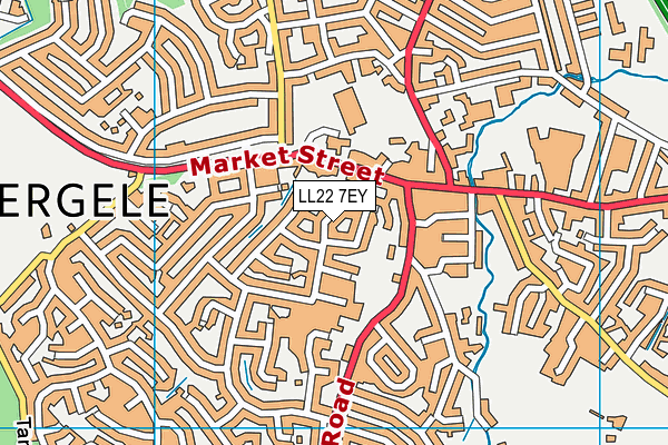 LL22 7EY map - OS VectorMap District (Ordnance Survey)