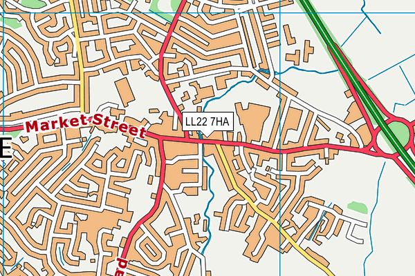 LL22 7HA map - OS VectorMap District (Ordnance Survey)
