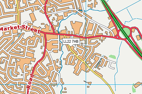 LL22 7HB map - OS VectorMap District (Ordnance Survey)