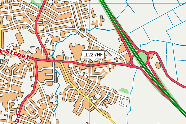 LL22 7HF map - OS VectorMap District (Ordnance Survey)