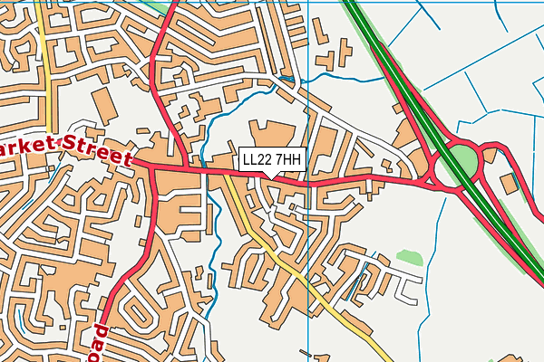 LL22 7HH map - OS VectorMap District (Ordnance Survey)