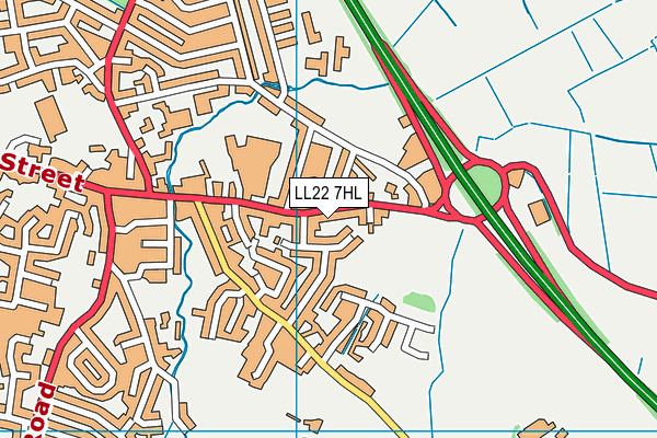 LL22 7HL map - OS VectorMap District (Ordnance Survey)