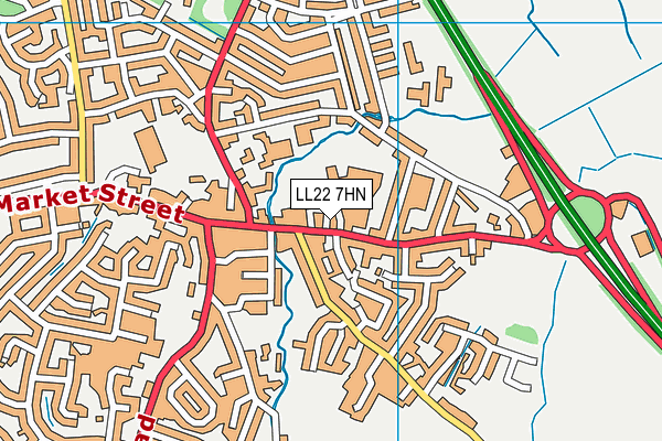 LL22 7HN map - OS VectorMap District (Ordnance Survey)
