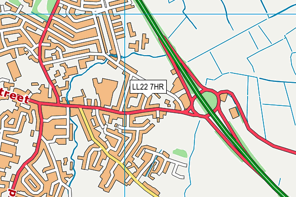 LL22 7HR map - OS VectorMap District (Ordnance Survey)