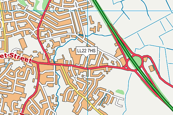 LL22 7HS map - OS VectorMap District (Ordnance Survey)