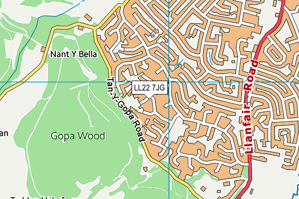 LL22 7JG map - OS VectorMap District (Ordnance Survey)