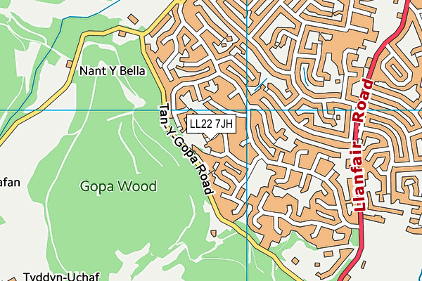 LL22 7JH map - OS VectorMap District (Ordnance Survey)