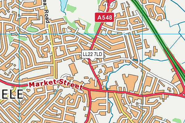 LL22 7LD map - OS VectorMap District (Ordnance Survey)