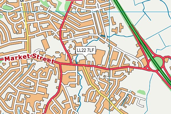 LL22 7LF map - OS VectorMap District (Ordnance Survey)