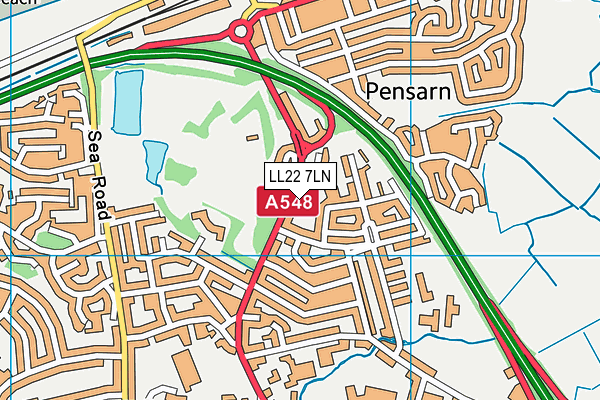 LL22 7LN map - OS VectorMap District (Ordnance Survey)