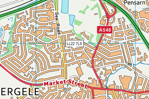 LL22 7LS map - OS VectorMap District (Ordnance Survey)