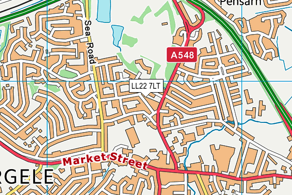 LL22 7LT map - OS VectorMap District (Ordnance Survey)