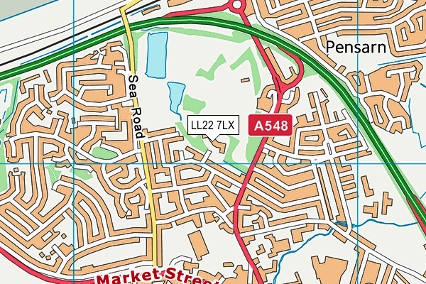 LL22 7LX map - OS VectorMap District (Ordnance Survey)