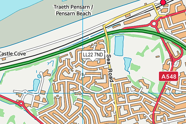 LL22 7ND map - OS VectorMap District (Ordnance Survey)