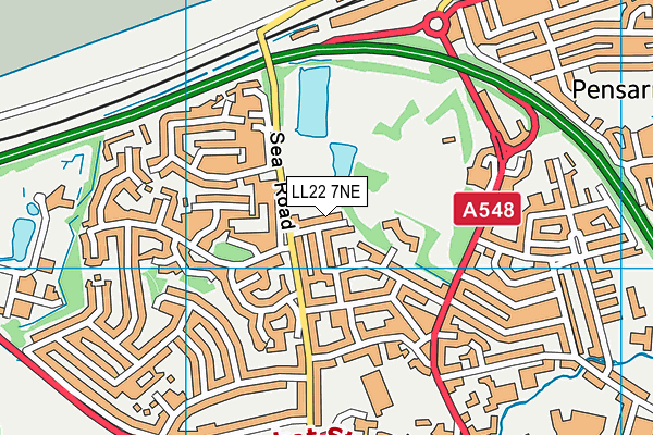 LL22 7NE map - OS VectorMap District (Ordnance Survey)