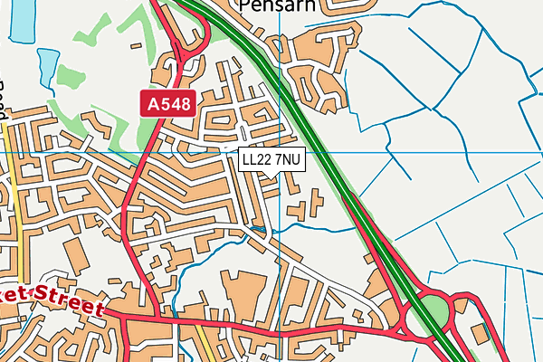 Ysgol Glan Gele map (LL22 7NU) - OS VectorMap District (Ordnance Survey)