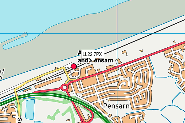 LL22 7PX map - OS VectorMap District (Ordnance Survey)