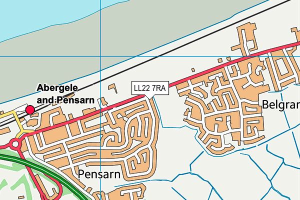 LL22 7RA map - OS VectorMap District (Ordnance Survey)