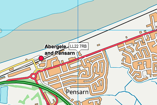 LL22 7RB map - OS VectorMap District (Ordnance Survey)