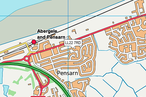 LL22 7RD map - OS VectorMap District (Ordnance Survey)