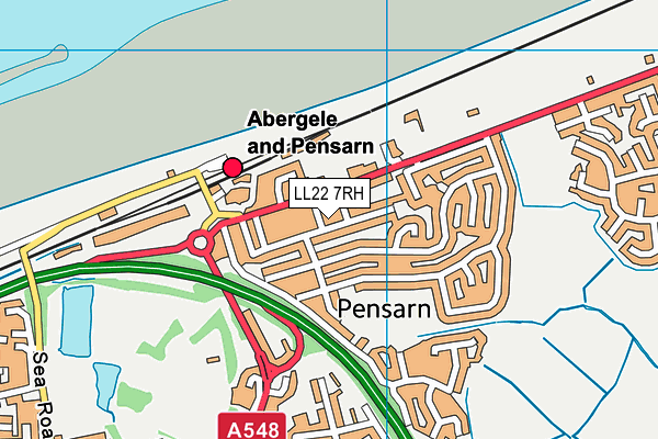 LL22 7RH map - OS VectorMap District (Ordnance Survey)