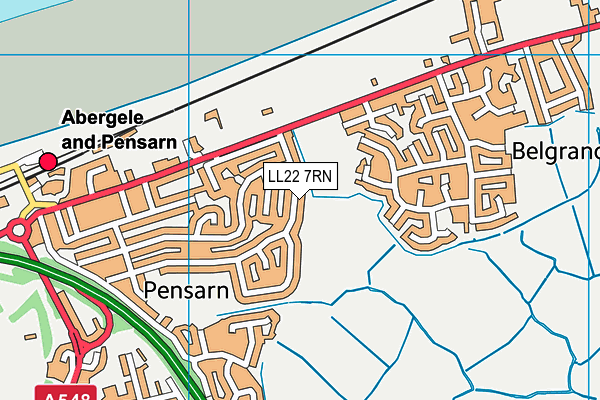 LL22 7RN map - OS VectorMap District (Ordnance Survey)