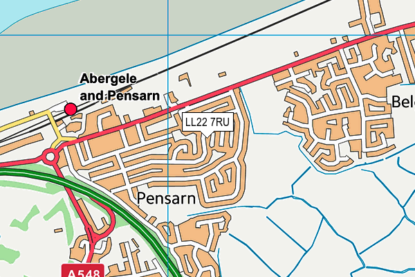 LL22 7RU map - OS VectorMap District (Ordnance Survey)