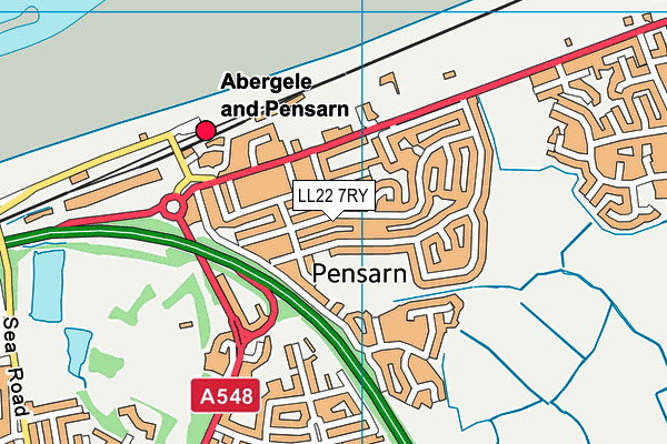 LL22 7RY map - OS VectorMap District (Ordnance Survey)