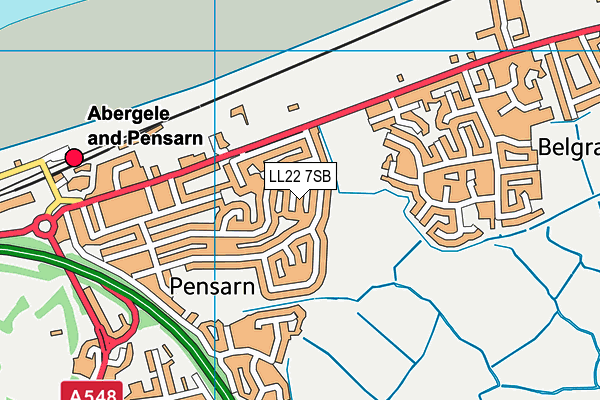 LL22 7SB map - OS VectorMap District (Ordnance Survey)