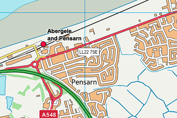 LL22 7SE map - OS VectorMap District (Ordnance Survey)