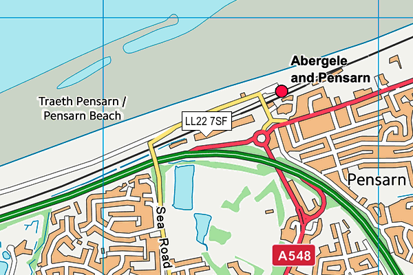 LL22 7SF map - OS VectorMap District (Ordnance Survey)