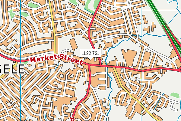 LL22 7SJ map - OS VectorMap District (Ordnance Survey)