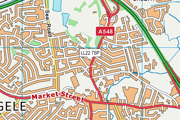 LL22 7SP map - OS VectorMap District (Ordnance Survey)