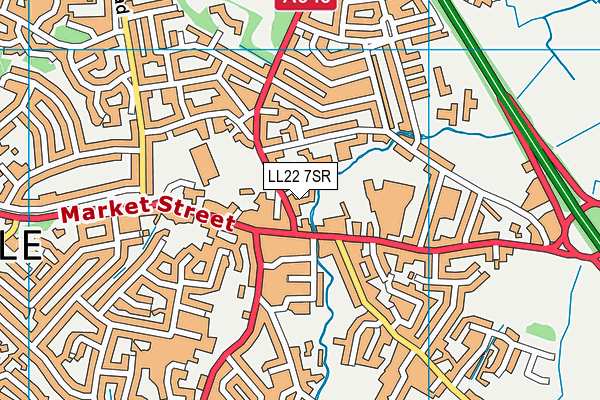 LL22 7SR map - OS VectorMap District (Ordnance Survey)