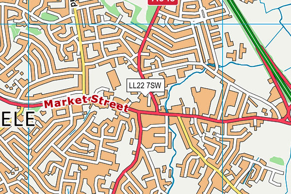 LL22 7SW map - OS VectorMap District (Ordnance Survey)