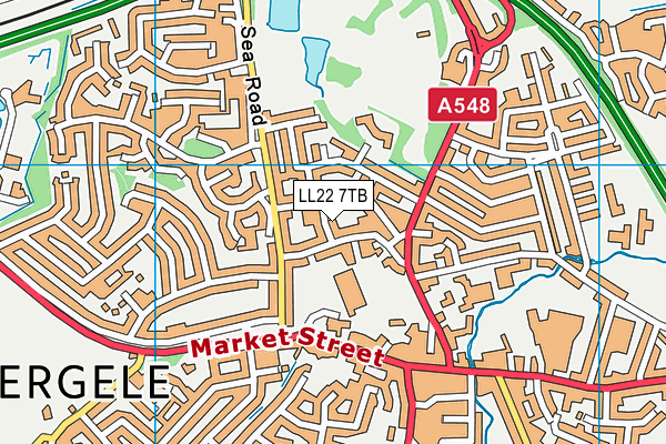 LL22 7TB map - OS VectorMap District (Ordnance Survey)