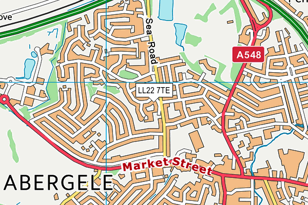 LL22 7TE map - OS VectorMap District (Ordnance Survey)