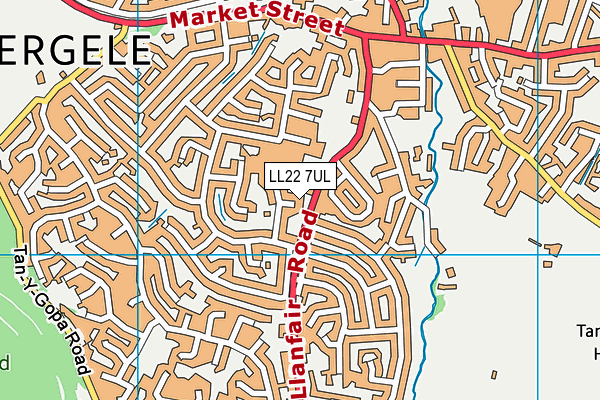 LL22 7UL map - OS VectorMap District (Ordnance Survey)