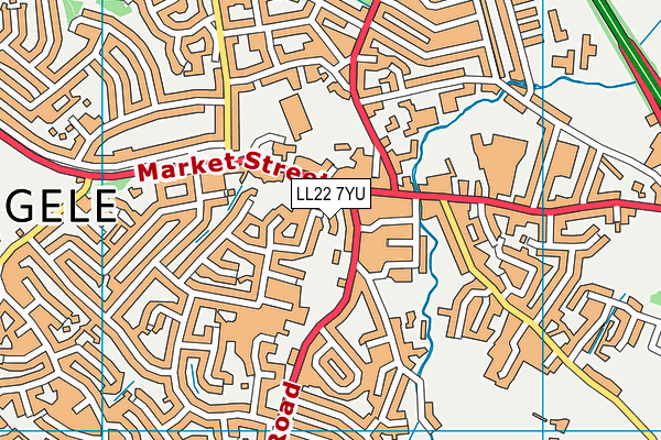 LL22 7YU map - OS VectorMap District (Ordnance Survey)