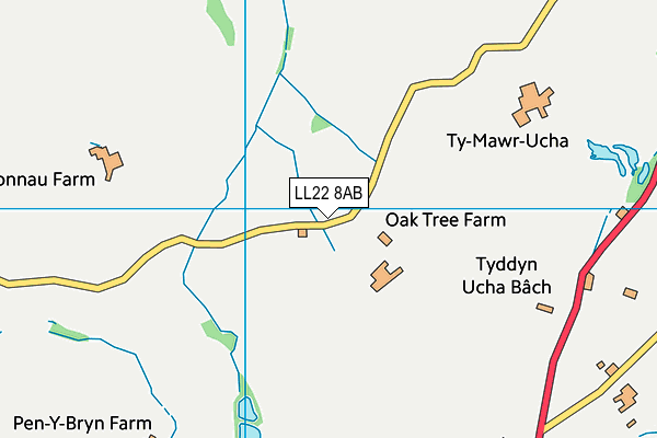 LL22 8AB map - OS VectorMap District (Ordnance Survey)