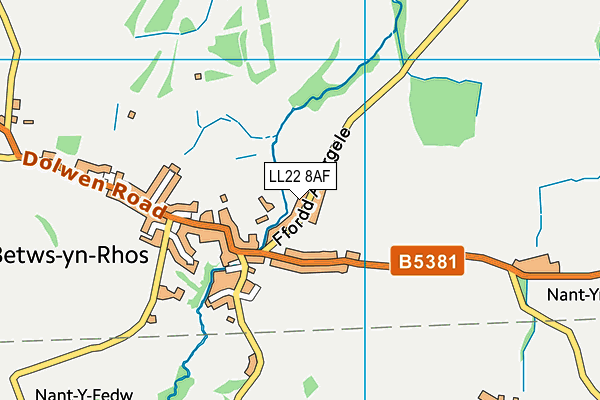 LL22 8AF map - OS VectorMap District (Ordnance Survey)