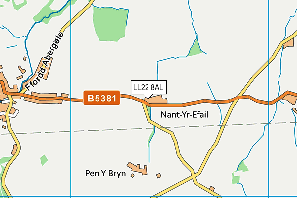 LL22 8AL map - OS VectorMap District (Ordnance Survey)