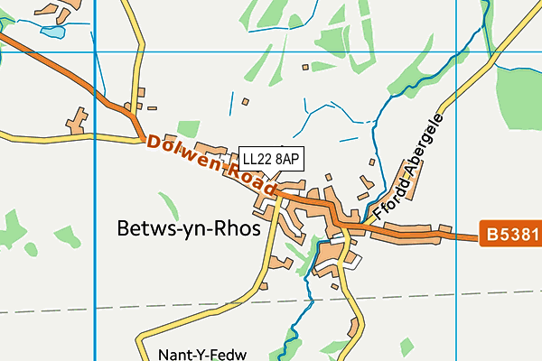 Betws Yn Rhos Primary School map (LL22 8AP) - OS VectorMap District (Ordnance Survey)