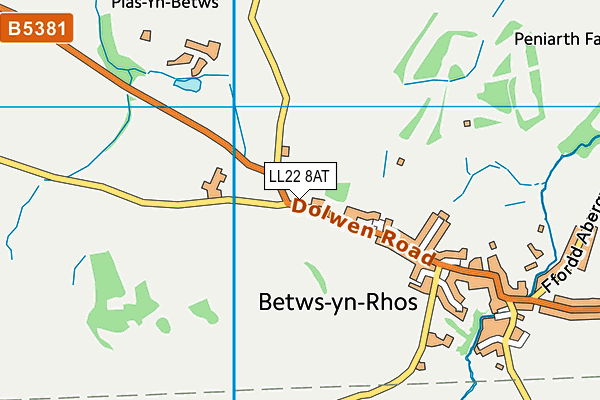 LL22 8AT map - OS VectorMap District (Ordnance Survey)